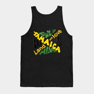 Jamaican motto out of many, one people, land we love, colors colours flag of Jamaica Tank Top